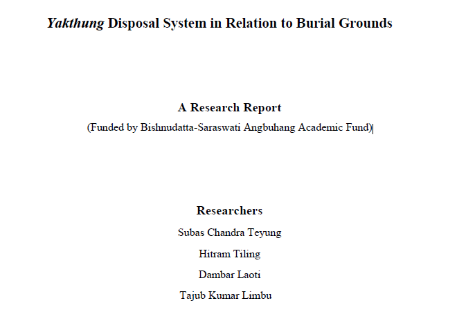 Yakthung Disposal System in Relation to Burial Grounds